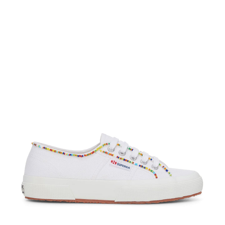 Le Superga Woman 2750 MULTICOLOR BEADS Low Cut WHITE-MULTICOLOR BEADS Photo (jpg Rgb)			