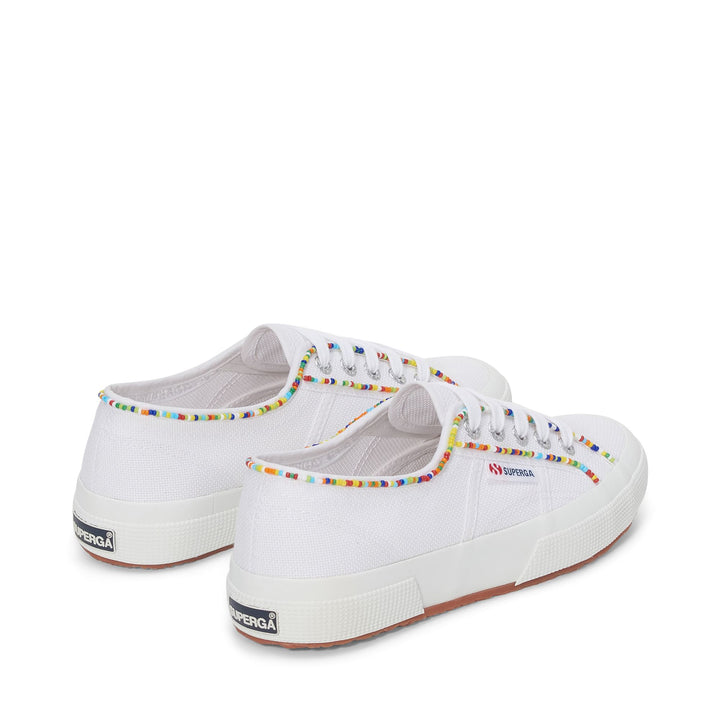 Le Superga Woman 2750 MULTICOLOR BEADS Low Cut WHITE-MULTICOLOR BEADS Dressed Side (jpg Rgb)		