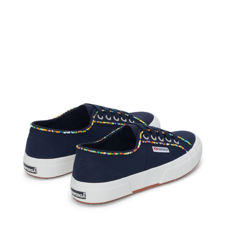 Le Superga Woman 2750 MULTICOLOR BEADS Low Cut NAVY-MULTICOLOR BEADS Dressed Side (jpg Rgb)		