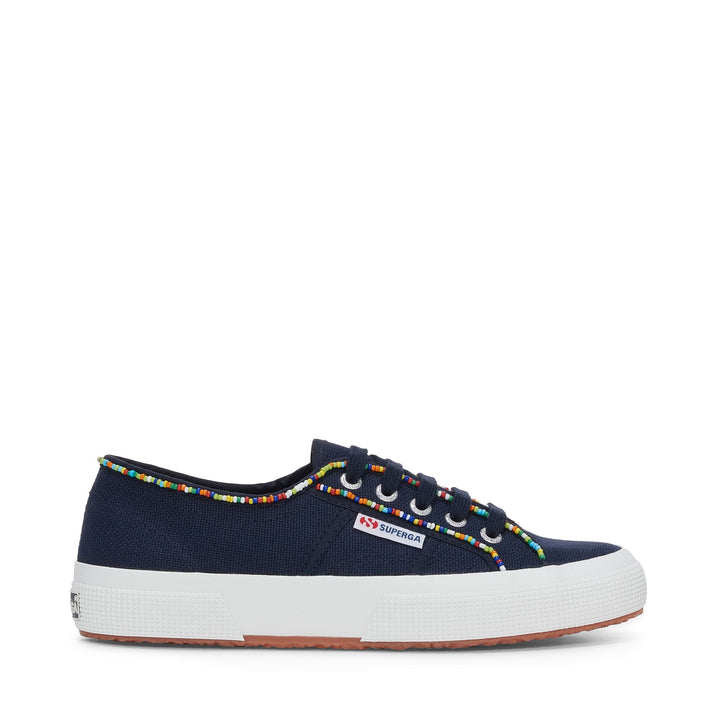 Le Superga Woman 2750 MULTICOLOR BEADS Low Cut NAVY-MULTICOLOR BEADS Photo (jpg Rgb)			