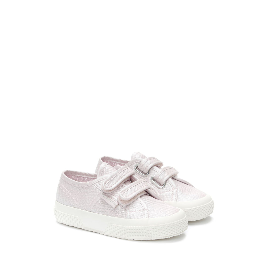 Le Superga Girl 2750 KIDS STRAPS PEARL MATTE CANVAS Sneaker VIOLET LILLA-FAVORIO Dressed Front (jpg Rgb)	