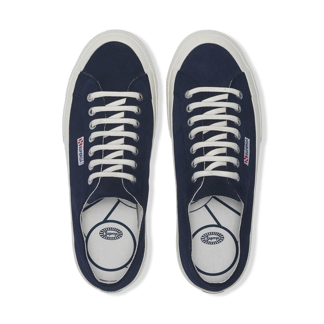 Le Superga Unisex 2750 OG SUEDE Low Cut BLUE NAVY-FAVORIO Dressed Back (jpg Rgb)		