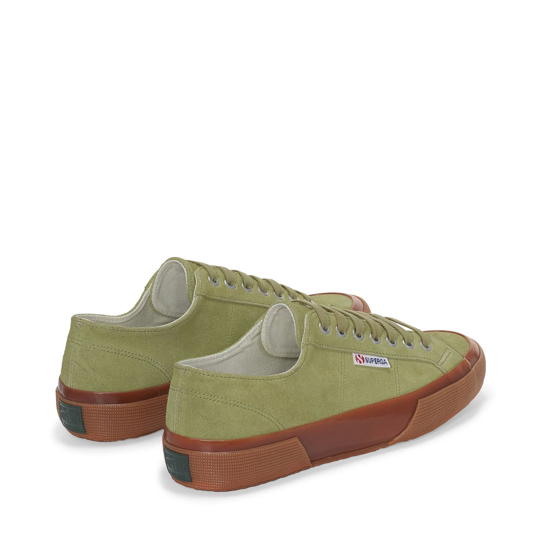 Le Superga Unisex 2750 OG SUEDE Low Cut GREEN SAGE-GUM Dressed Side (jpg Rgb)		