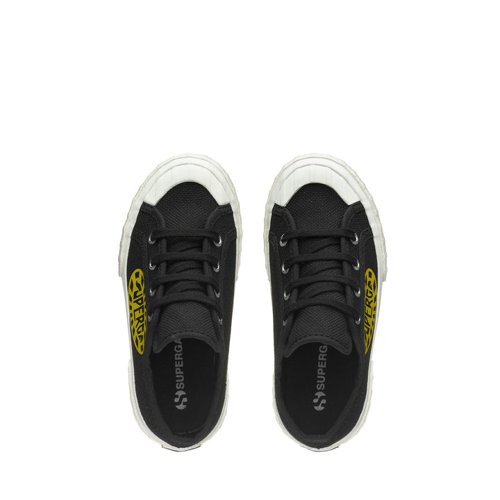 Sneakers Boy 2630 KIDS STRIPE MACRO LOGO Low Cut BLACK Dressed Back (jpg Rgb)		