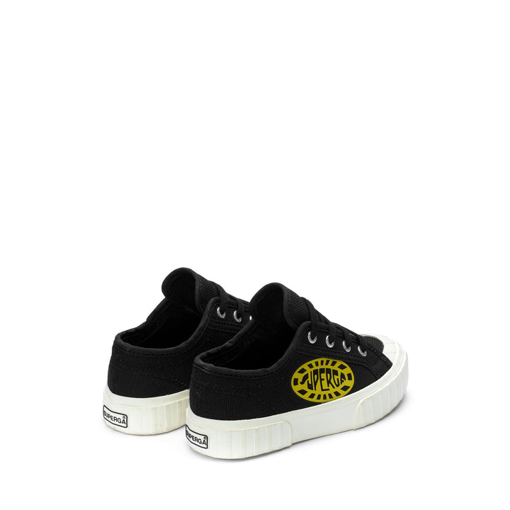 Sneakers Boy 2630 KIDS STRIPE MACRO LOGO Low Cut BLACK Dressed Side (jpg Rgb)		