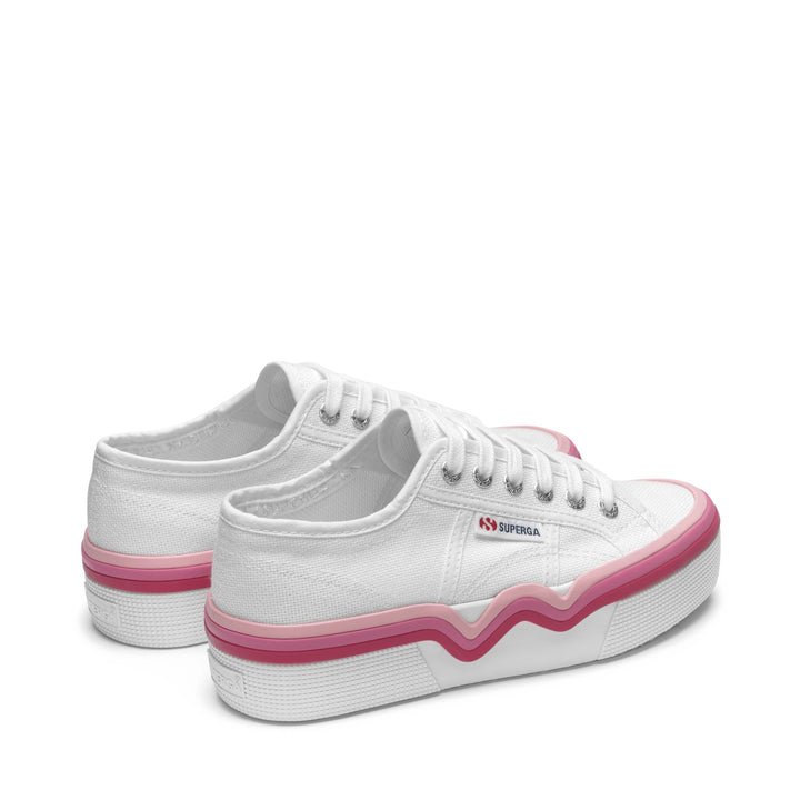 Lady Shoes Woman 2740 LIQUIFY STRIPES Wedge WHITE-SHADED PINK Dressed Side (jpg Rgb)		