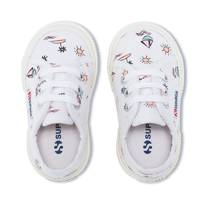 Le Superga Boy 2750 BABY SEA PRINT Low Cut WHITE SEA PRINT Dressed Back (jpg Rgb)		