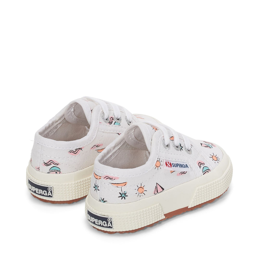 Le Superga Boy 2750 BABY SEA PRINT Low Cut WHITE SEA PRINT Dressed Side (jpg Rgb)		