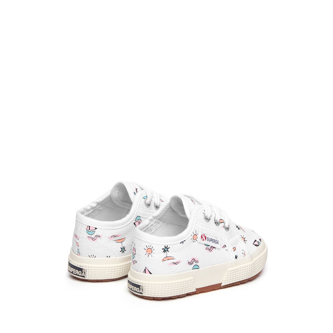 Le Superga Boy 2750 BABY SEA PRINT Low Cut WHITE SEA PRINT Dressed Side (jpg Rgb)		