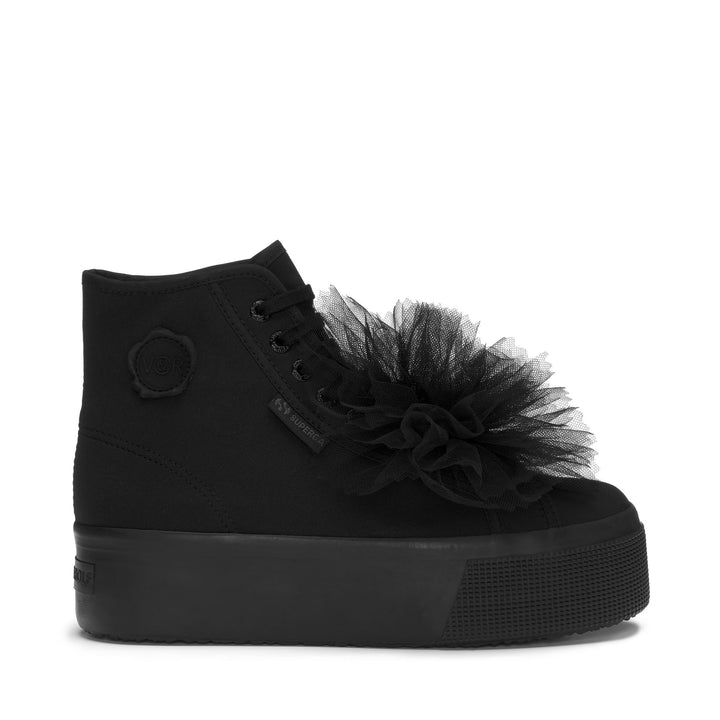 Lady Shoes Woman 2708 HI TOP COCKADE Wedge TOTAL BLACK Photo (jpg Rgb)			