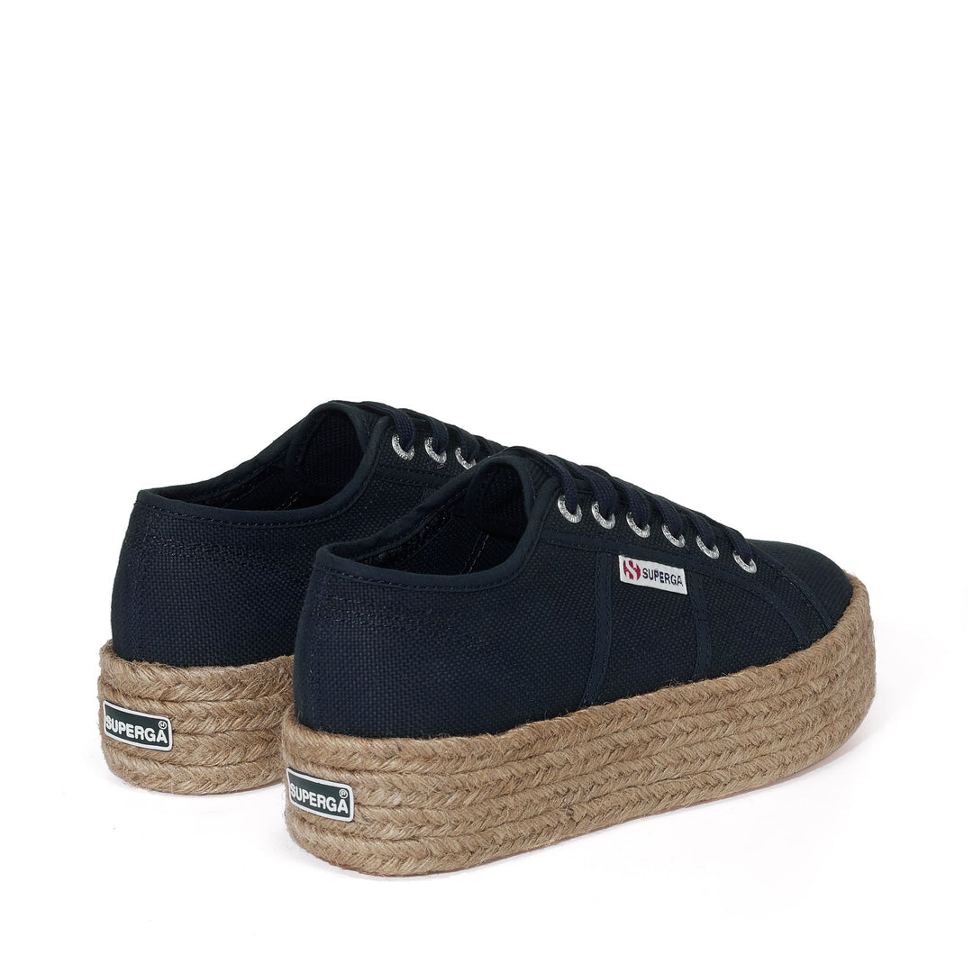 Lady Shoes Woman 2790 ROPE Wedge BLUE NAVY Dressed Side (jpg Rgb)		