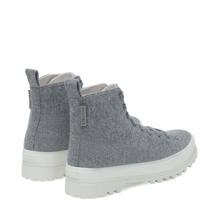 Ankle Boots Woman 2644 ALPINA FELT Laced LT GREY-F AVORIO Dressed Side (jpg Rgb)		