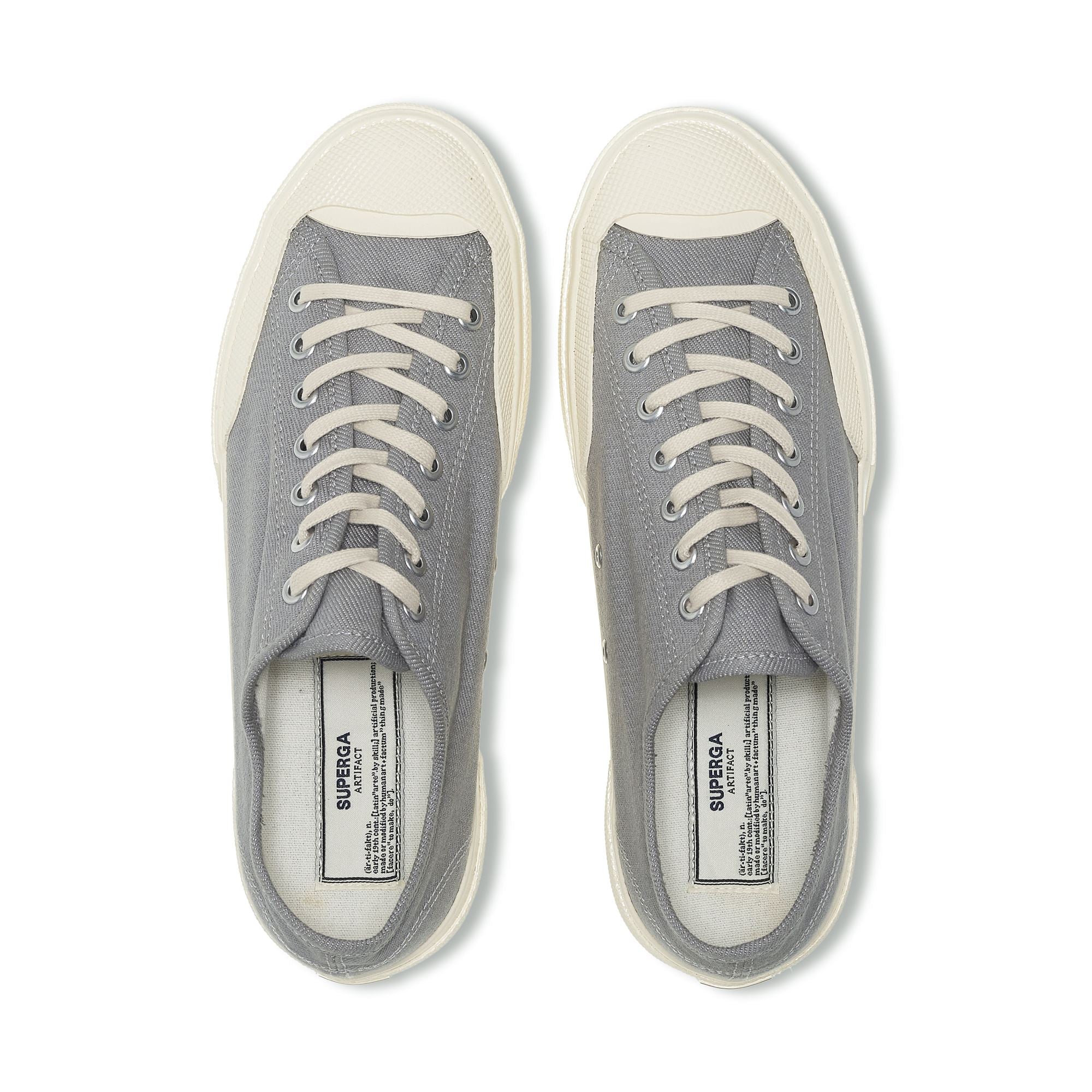 2432 WORKS LOW CUT DENIM YARN DYED Le Superga Low Cut Unisex GREY OFF WHITE