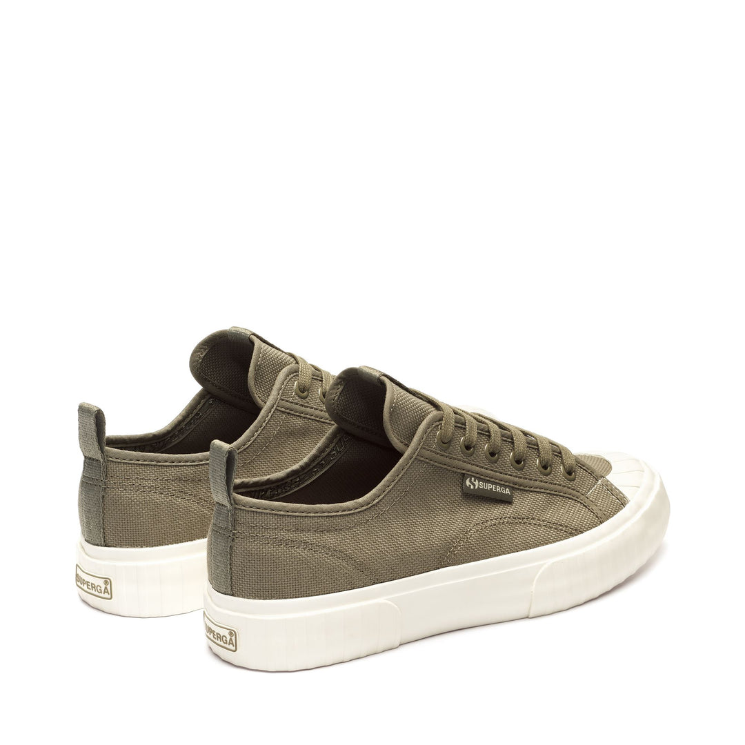 Sneakers Man 2630 STRIPE WEBBING Low Cut GREEN SAFARI-F AVORIO Dressed Side (jpg Rgb)		