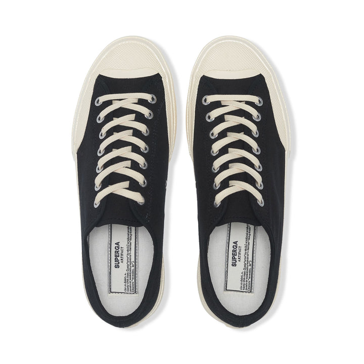 Sneakers Unisex 2432 WORKS LOW CUT COTTON CANVAS Low Cut BLACK-OFF WHITE Dressed Back (jpg Rgb)		