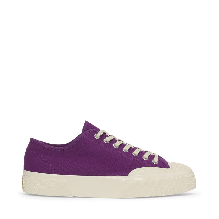 Sneakers Unisex 2432 WORKS LOW CUT COTTON CANVAS Low Cut PURPLE-OFF WHITE Photo (jpg Rgb)			