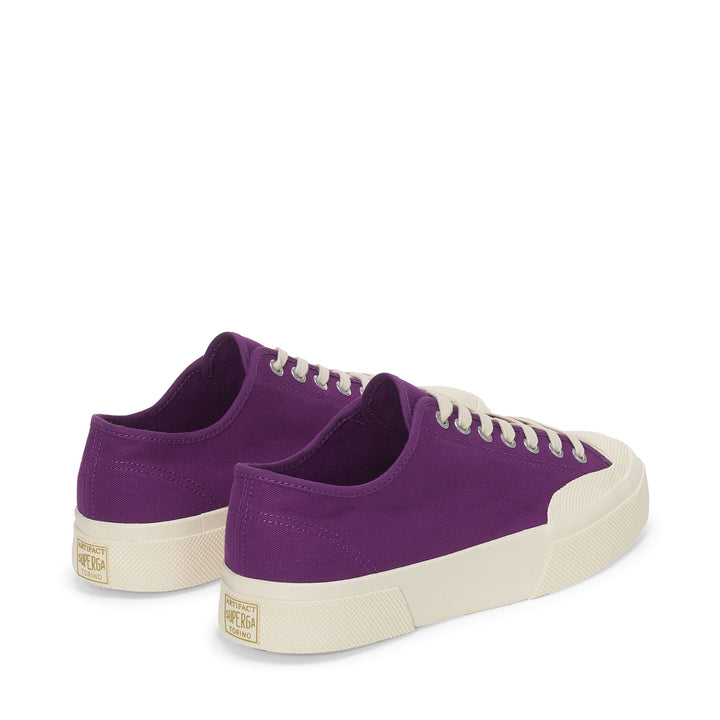 Sneakers Unisex 2432 WORKS LOW CUT COTTON CANVAS Low Cut PURPLE-OFF WHITE Dressed Side (jpg Rgb)		