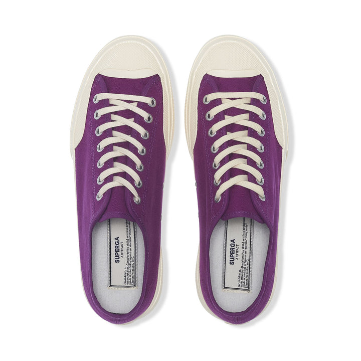 Sneakers Unisex 2432 WORKS LOW CUT COTTON CANVAS Low Cut PURPLE-OFF WHITE Dressed Back (jpg Rgb)		