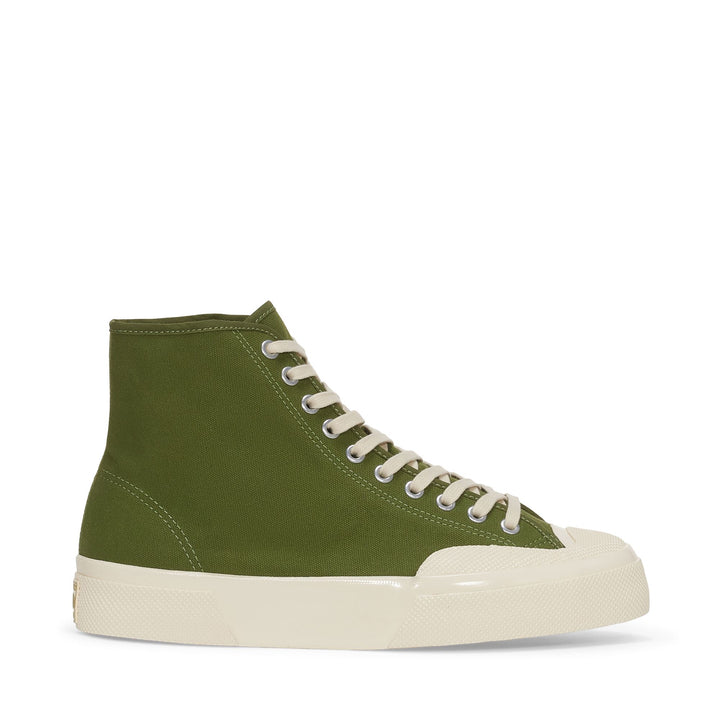 Sneakers Unisex 2433 WORKS HIGH CUT COTTON CANVAS High Cut GREEN-OFF WHITE Photo (jpg Rgb)			