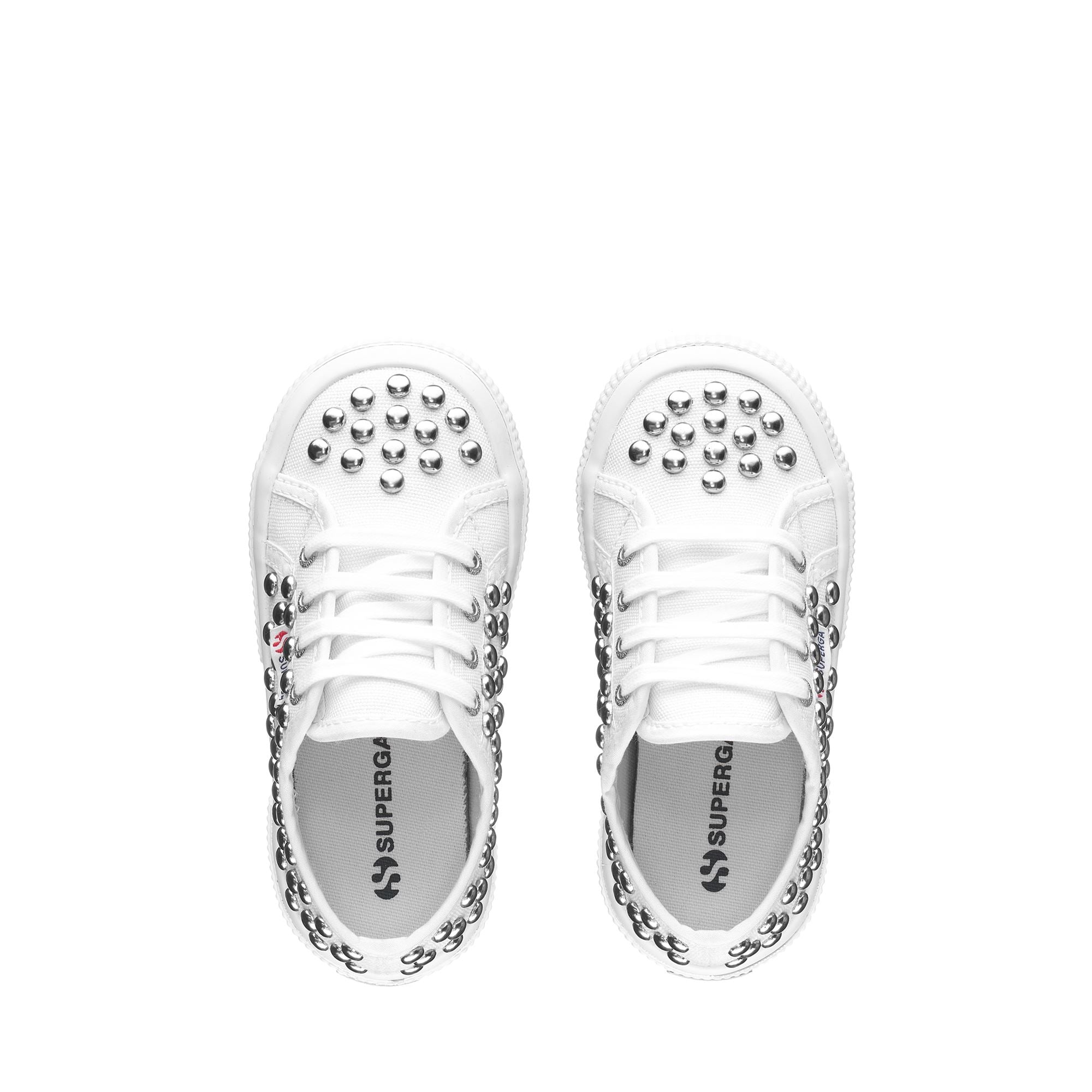 2750 KIDS COTSTUDS1 Le Superga Escote Nina BLANCO TACOS PLATA