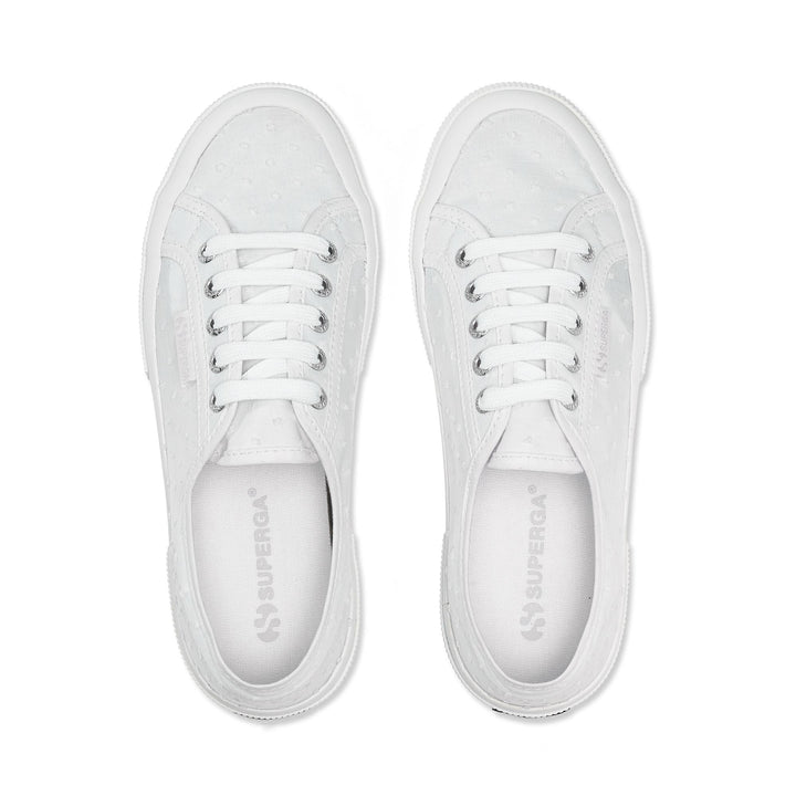 Le Superga Woman 2750 PLUMETIS Sneaker WHITE Dressed Back (jpg Rgb)		