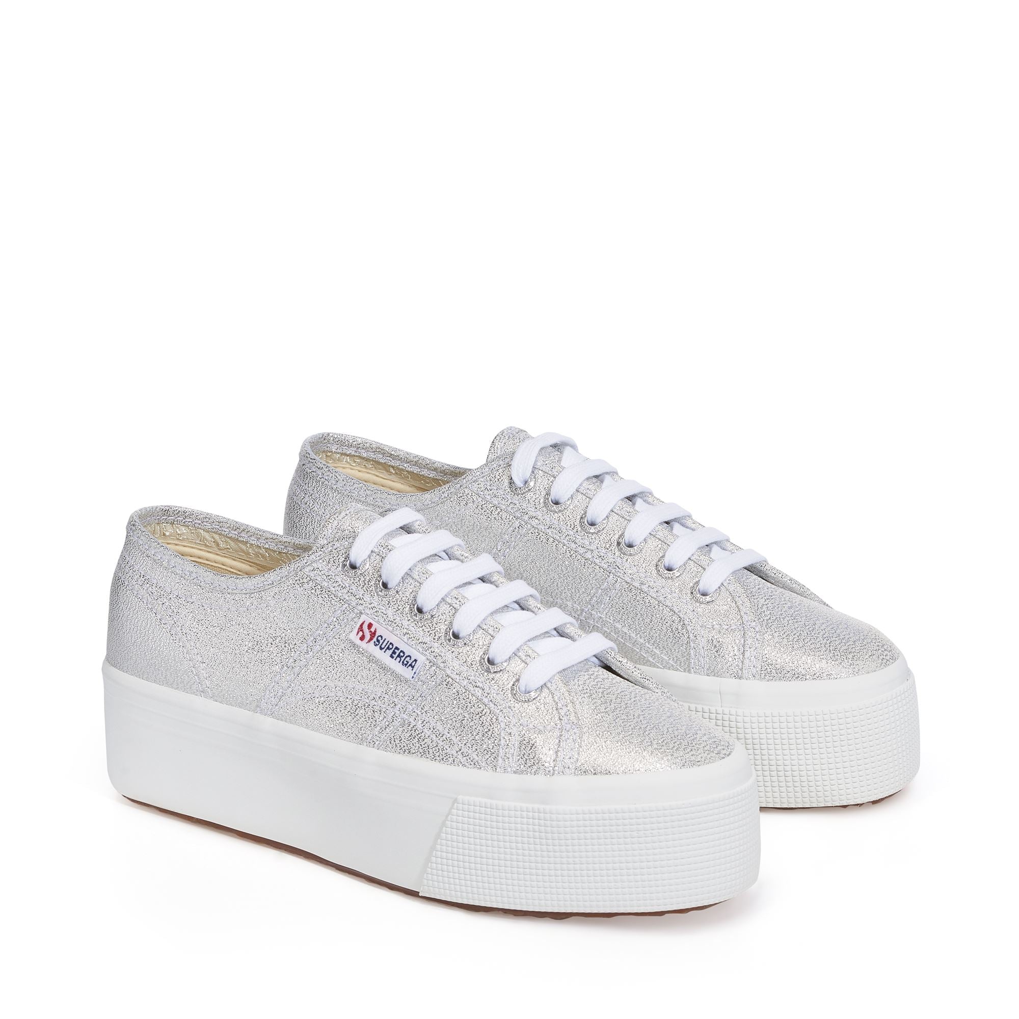 Superga silver fashion glitter