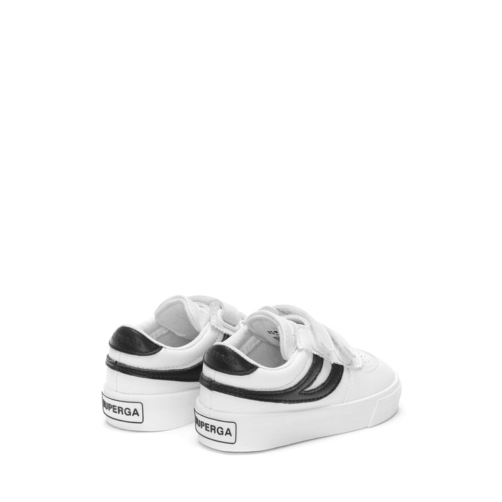 Sneakers Kid unisex 2846 KIDS SEATTLE STRAPS VEGAN MATERIAL Low Cut WHITE-BLUE GREY DK Dressed Side (jpg Rgb)		