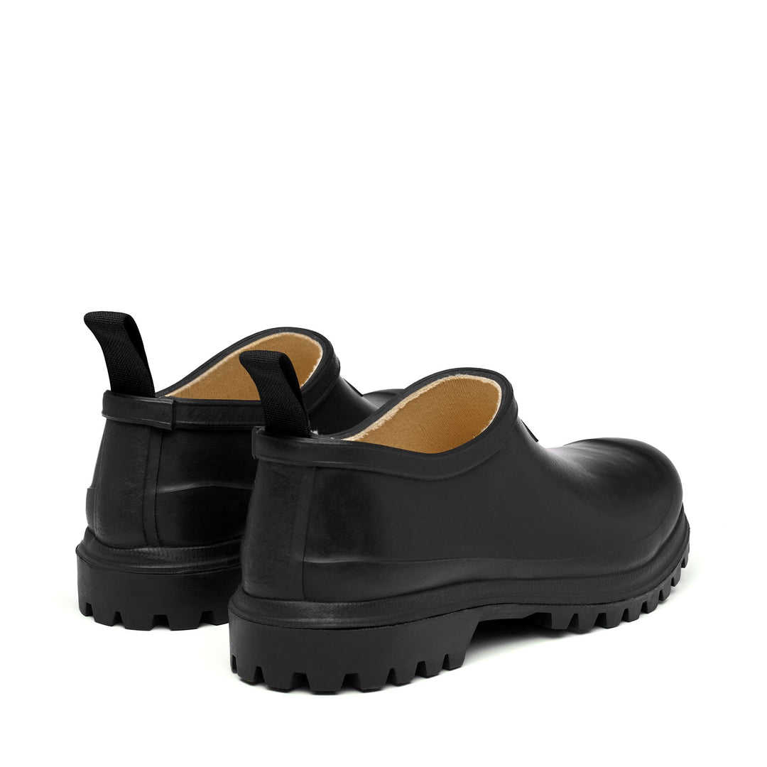 Rubber Boots Unisex 809 RUBBER MULE Low Cut BLACK Dressed Side (jpg Rgb)		