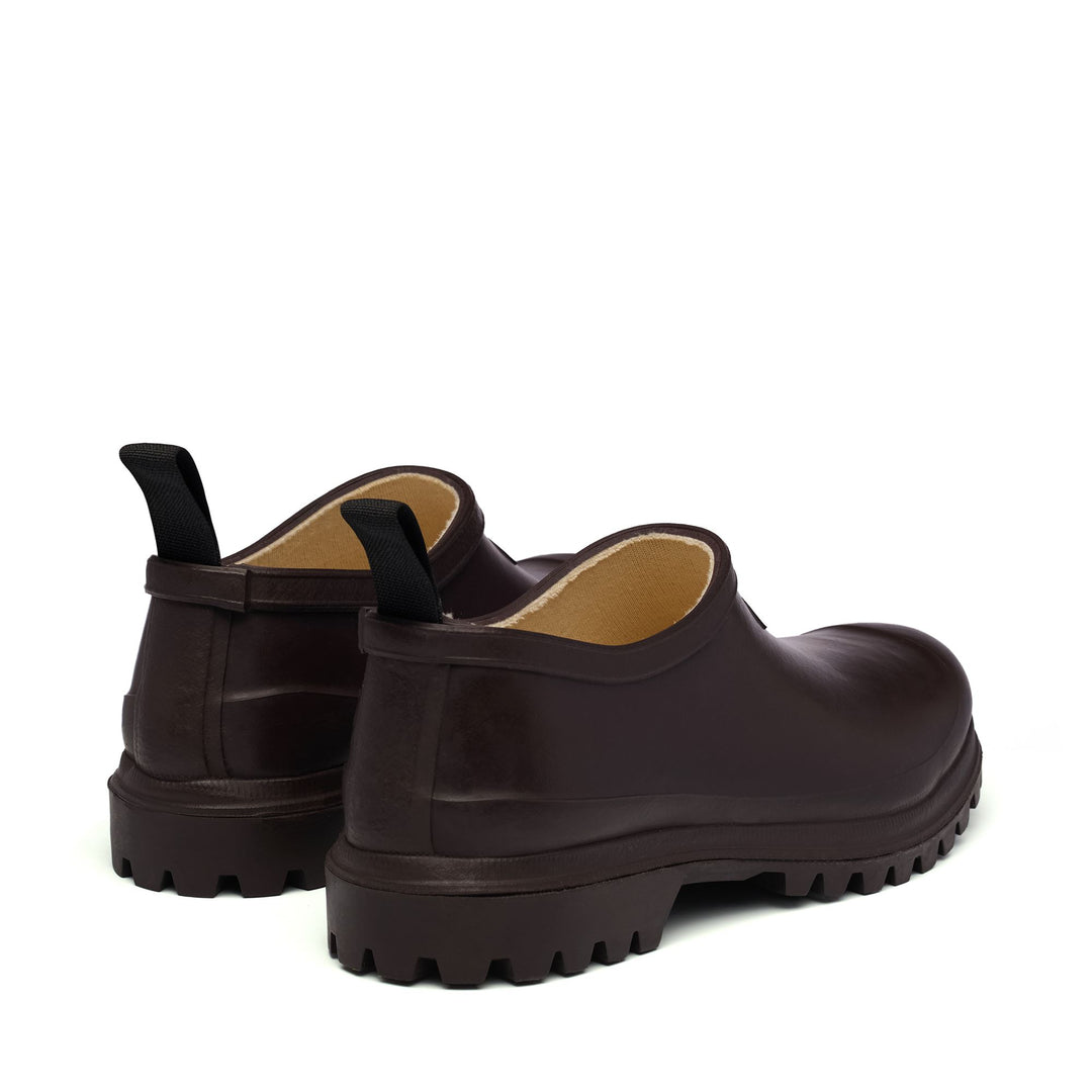 Rubber Boots Unisex 809 RUBBER MULE Low Cut BROWN DARK Dressed Side (jpg Rgb)		