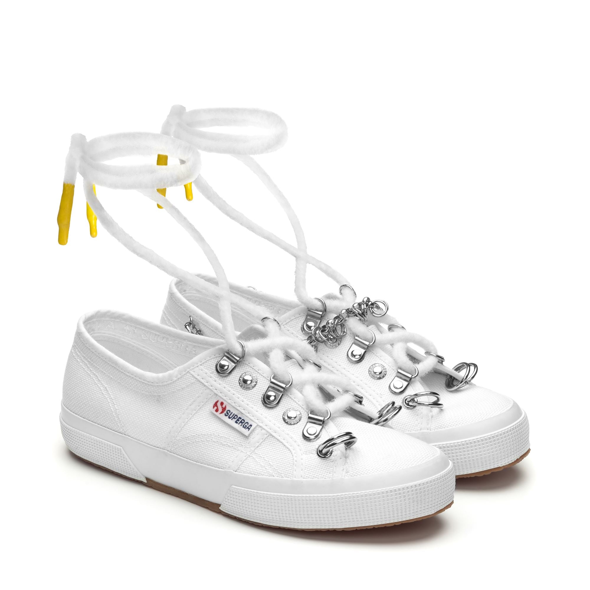 Le Superga Donna 2750 COTU CLASSIC Sneaker WHITE METALLIC CHAIN Superga