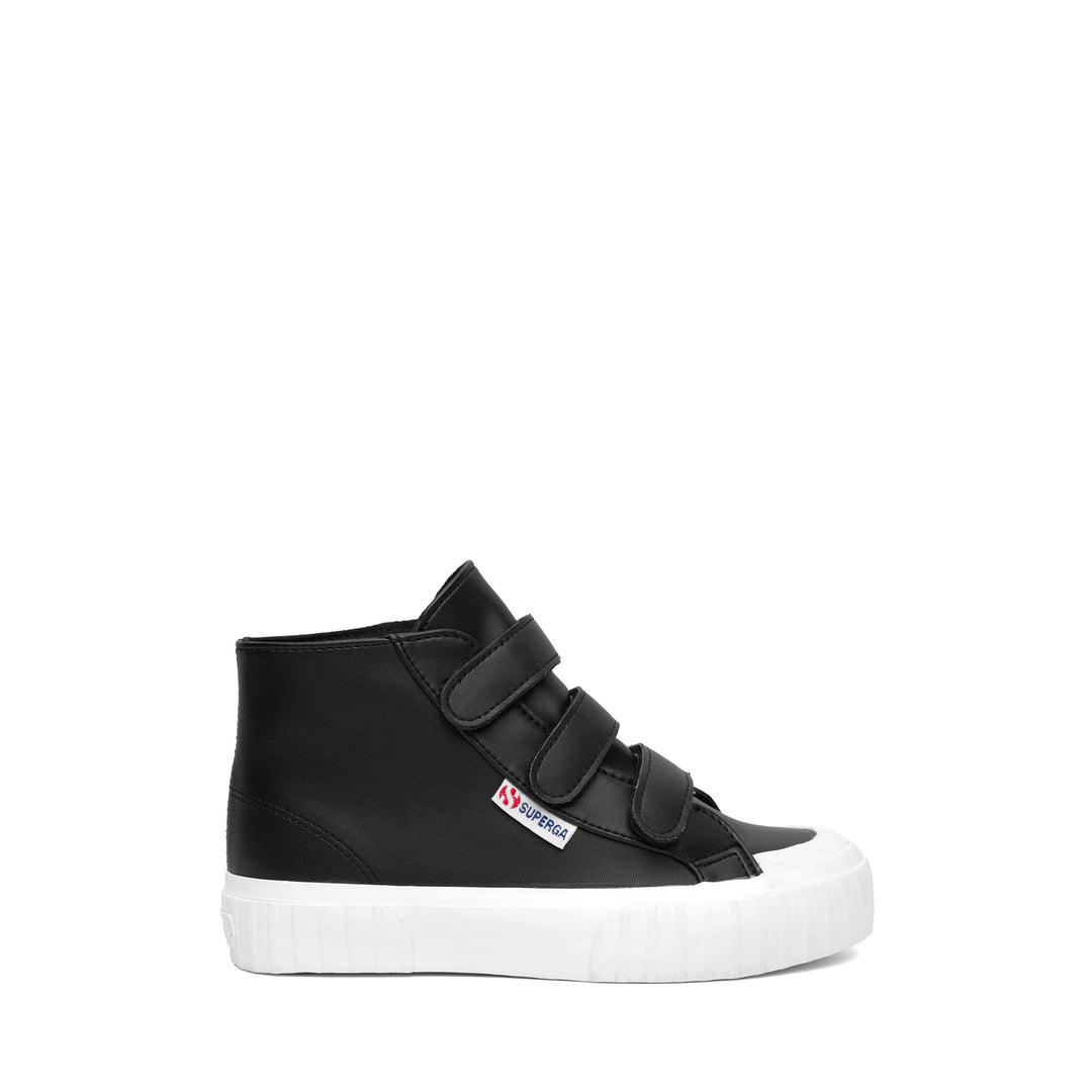 Sneakers Kid unisex 2696 KIDS STRIPE STRAPS SYNTHETIC MATERIAL Mid Cut BLACK Photo (jpg Rgb)			