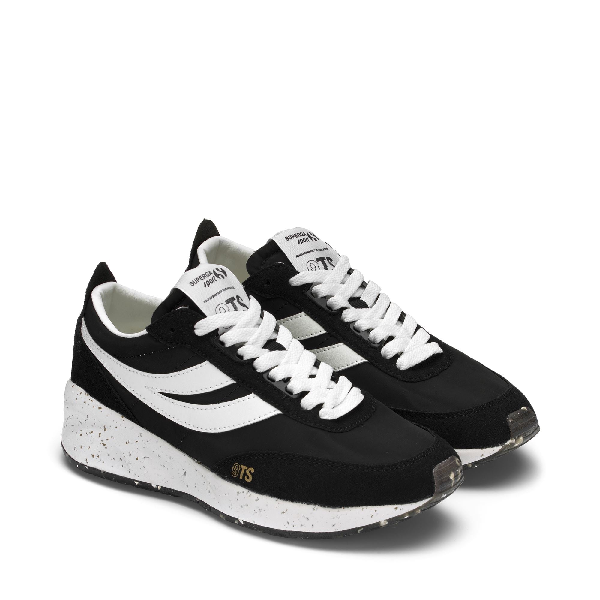 4089 TRAINING 9TS SLIM VEGAN MATERIAL Sneakers Low Cut Unisex BLACK WHITE AVORIO