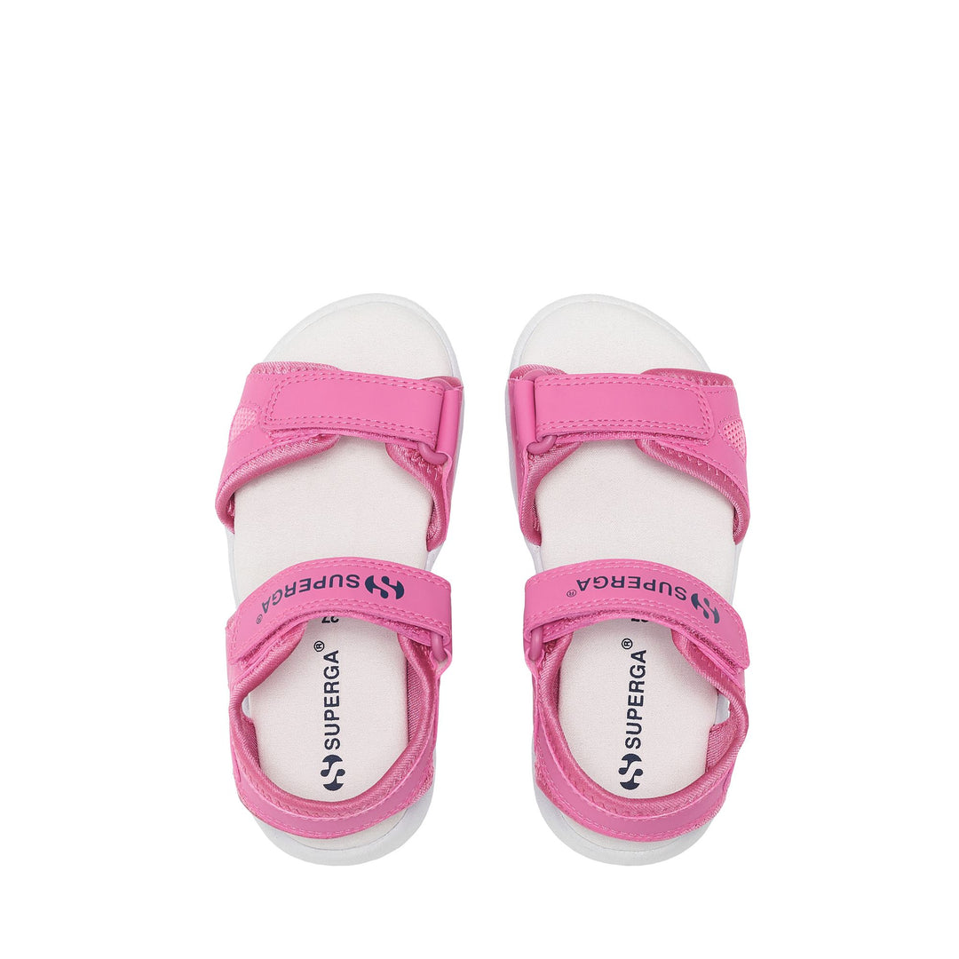 Sandals Kid unisex 3999 KIDS SYNTHETIC MATERIAL Sandal PINK FUCHSIA-WHITE Dressed Back (jpg Rgb)		