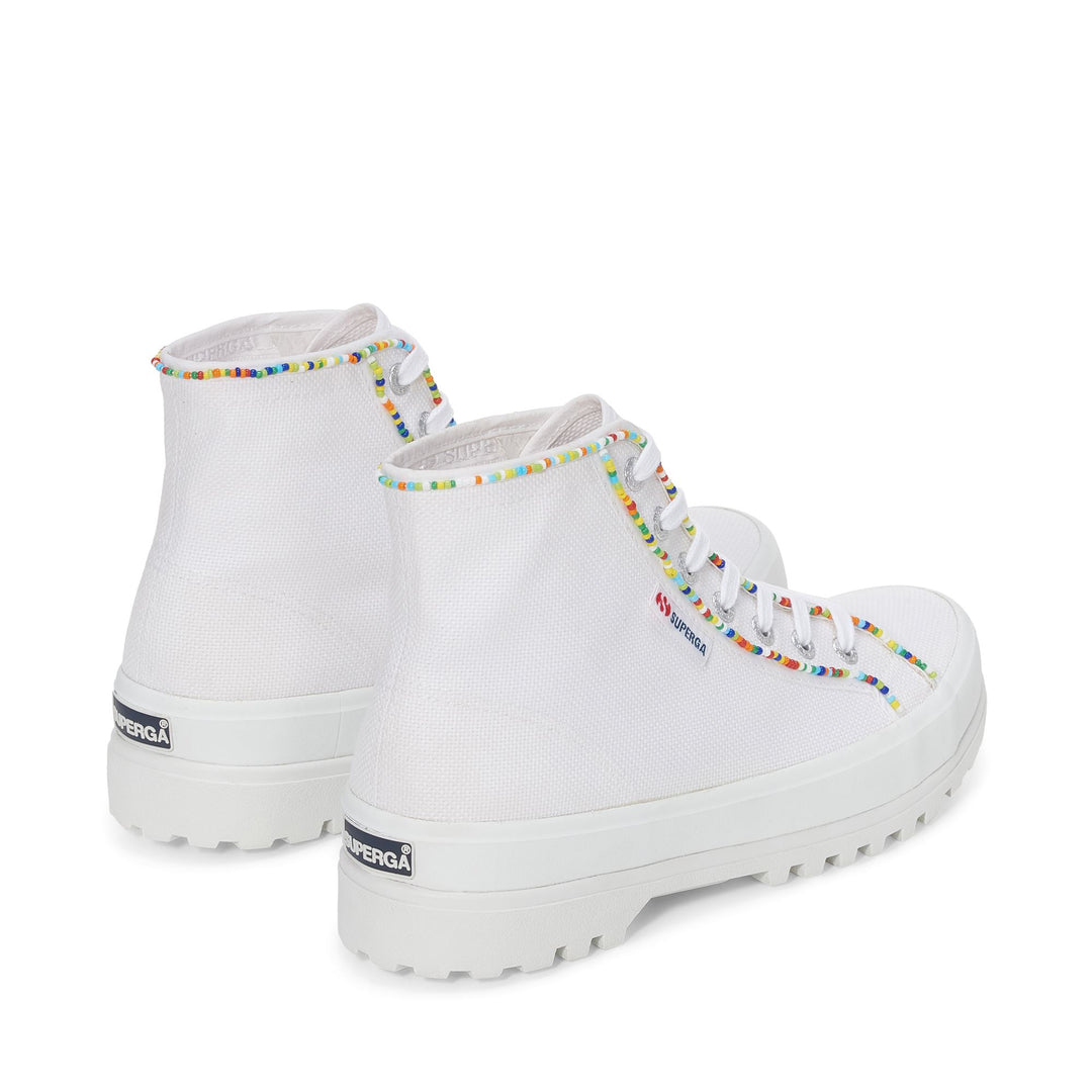 Ankle Boots Woman 2341 ALPINA MULTICOLOR BEADS Laced WHITE-MULTICOLOR BEADS Dressed Side (jpg Rgb)		