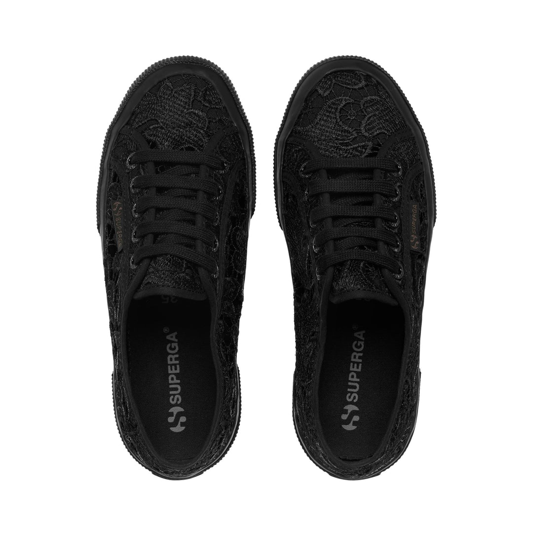 Le Superga Woman 2750 MACRAME Sneaker TOTAL BLACK Dressed Back (jpg Rgb)		