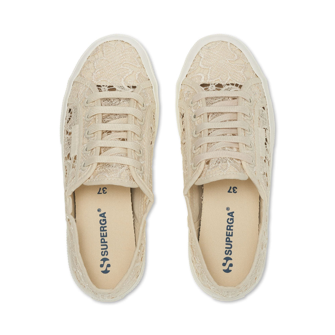 Le Superga Woman 2750 MACRAME Sneaker BEIGE LT EGGSHELL-FAVORIO Dressed Back (jpg Rgb)		