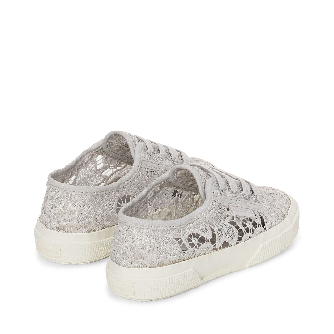 Le Superga Girl 2750 KIDS MACRAME Sneaker GREY SILVER-FAVORIO Dressed Side (jpg Rgb)		