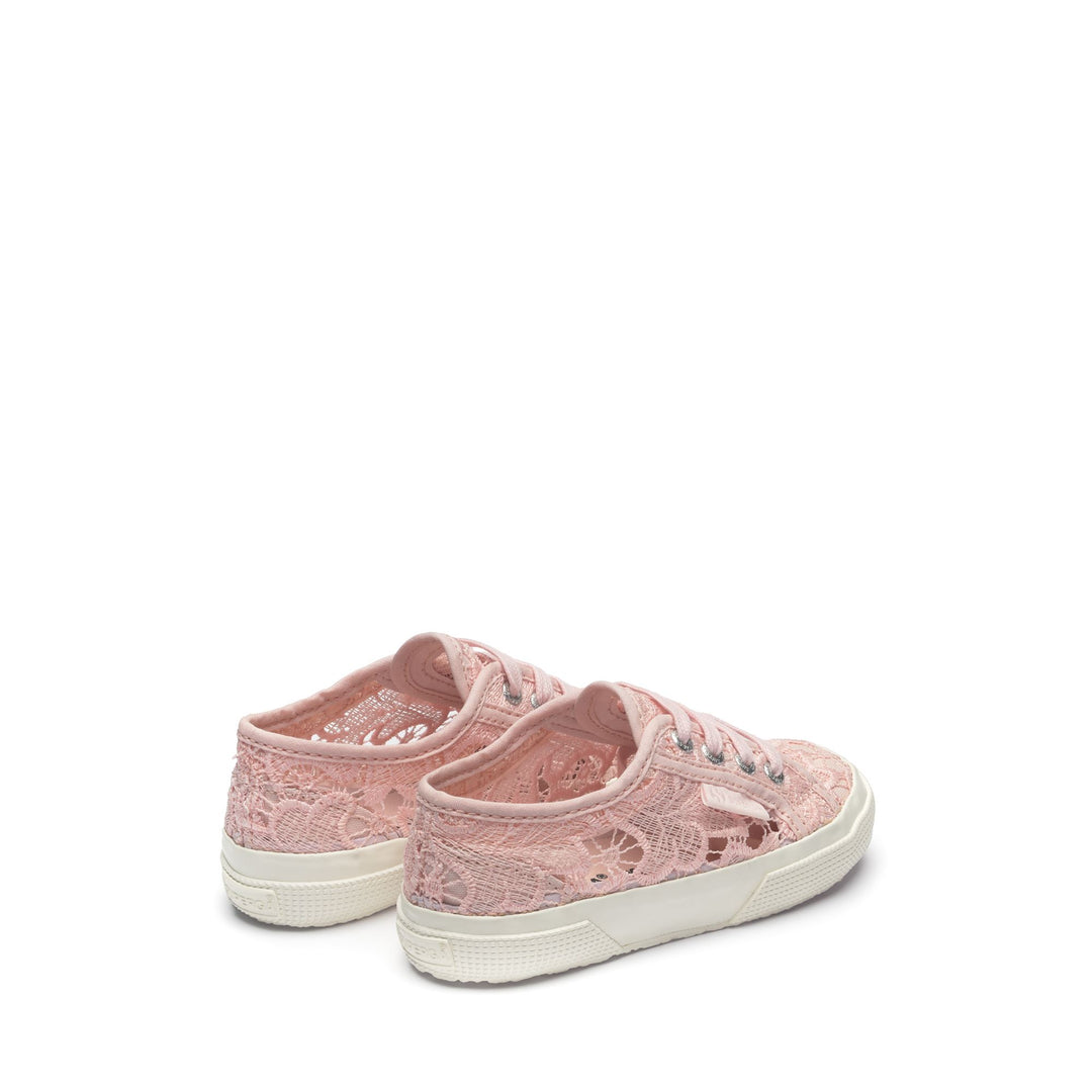 Le Superga Girl 2750 KIDS MACRAME Sneaker PINK ISH-FAVORIO Dressed Side (jpg Rgb)		