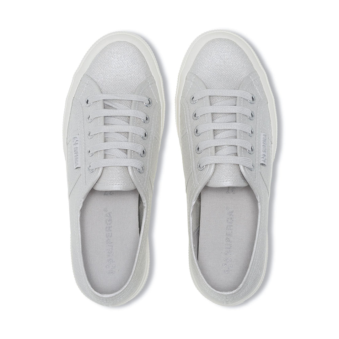 Le Superga Woman 2750 PEARL MATTE CANVAS Sneaker GREY SILVER-FAVORIO Dressed Back (jpg Rgb)		