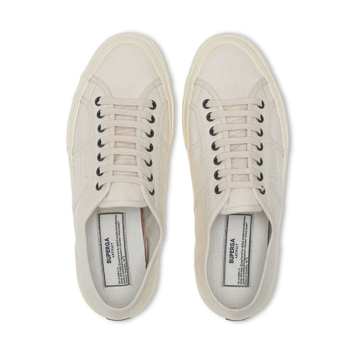 Le Superga Unisex 2750 OG HERRINGBONE Low Cut BEIGE RAW-OFF WHITE Dressed Back (jpg Rgb)		