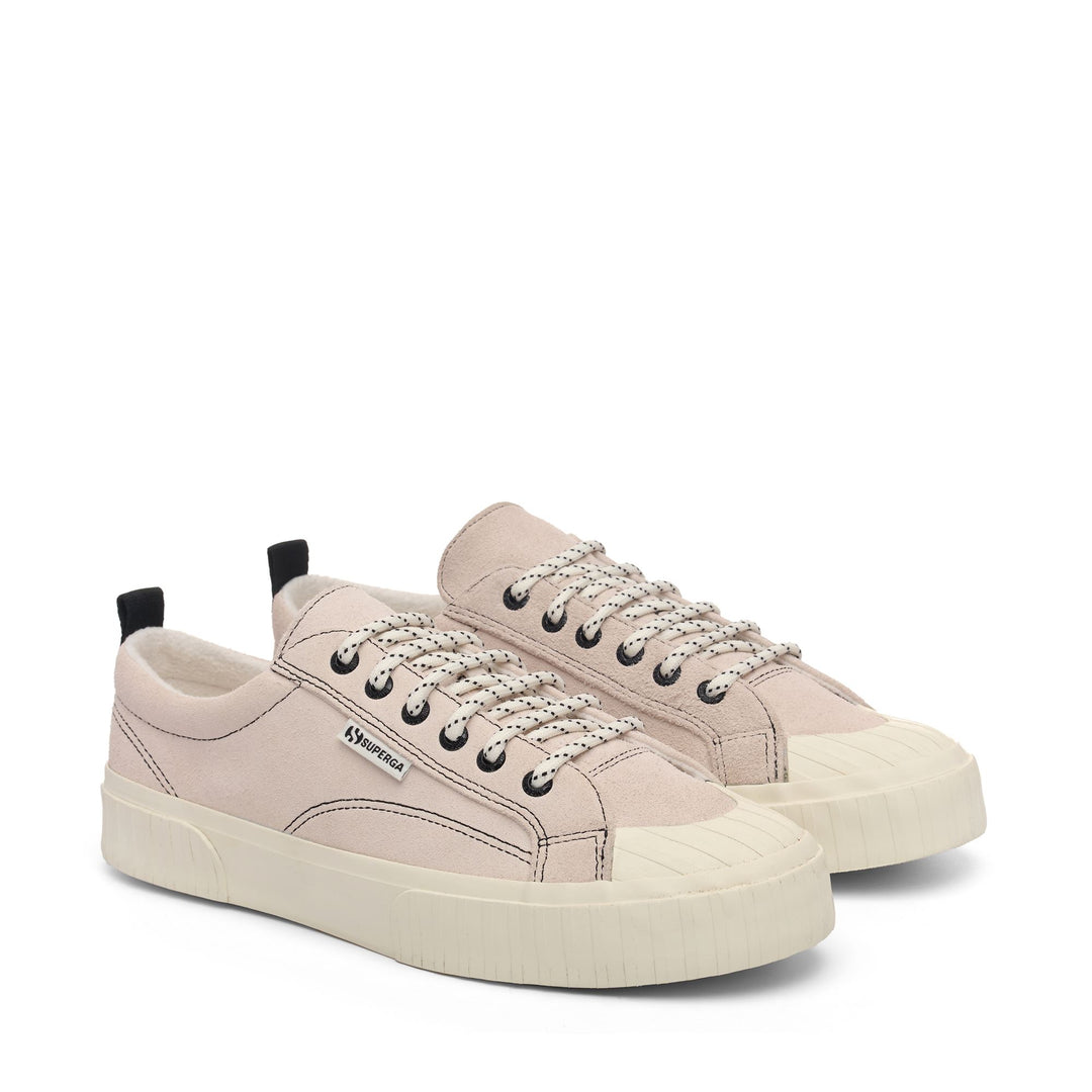 Sneakers Unisex 2630 STRIPE SUEDE CONTRAST STITCHING Low Cut WHITE AVORIO-BLACK-FAVORIO Dressed Front (jpg Rgb)	