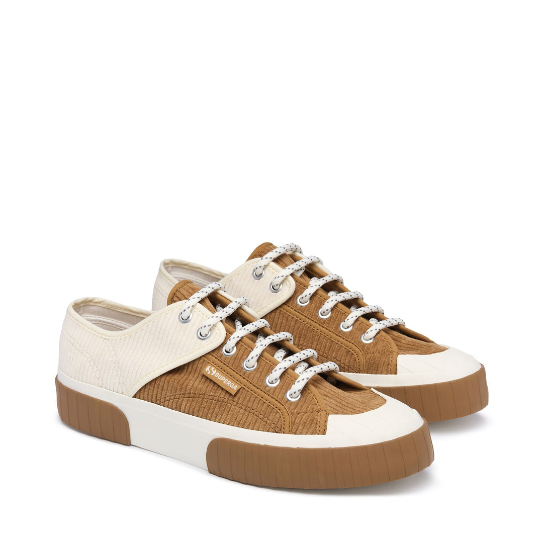 Sneakers Unisex 2630 PANELS CORDUROY Low Cut DUON-WHITE AVORO Dressed Front (jpg Rgb)	