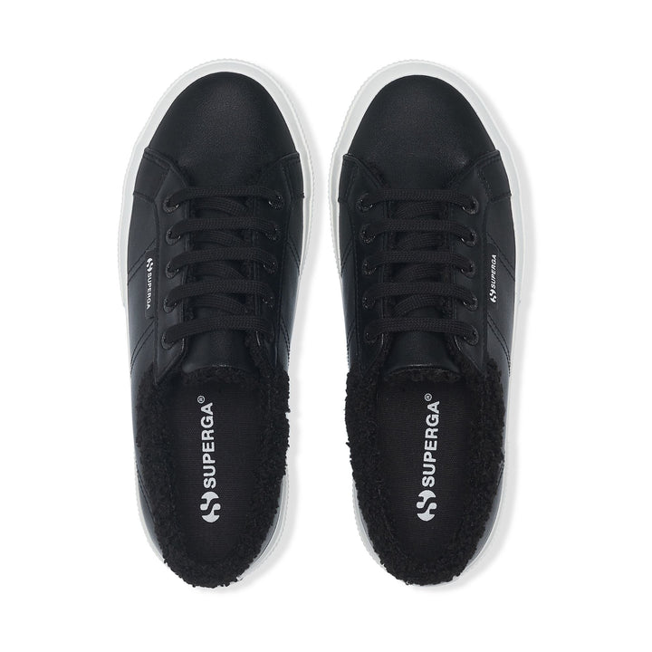 Le Superga Unisex 2750 VEGAN MATERIAL Low Cut BLACK Dressed Back (jpg Rgb)		