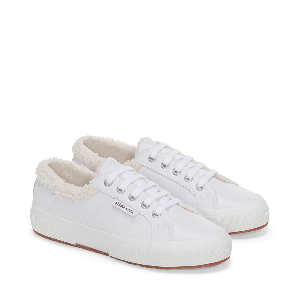 Le Superga Unisex 2750 VEGAN MATERIAL Low Cut WHITE ICE Dressed Front (jpg Rgb)	