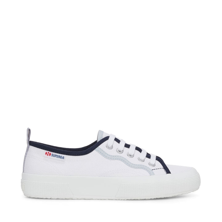 Le Superga Woman 2750 CURLY BINDINGS Low Cut WHITE-SHADED BLUE Photo (jpg Rgb)			