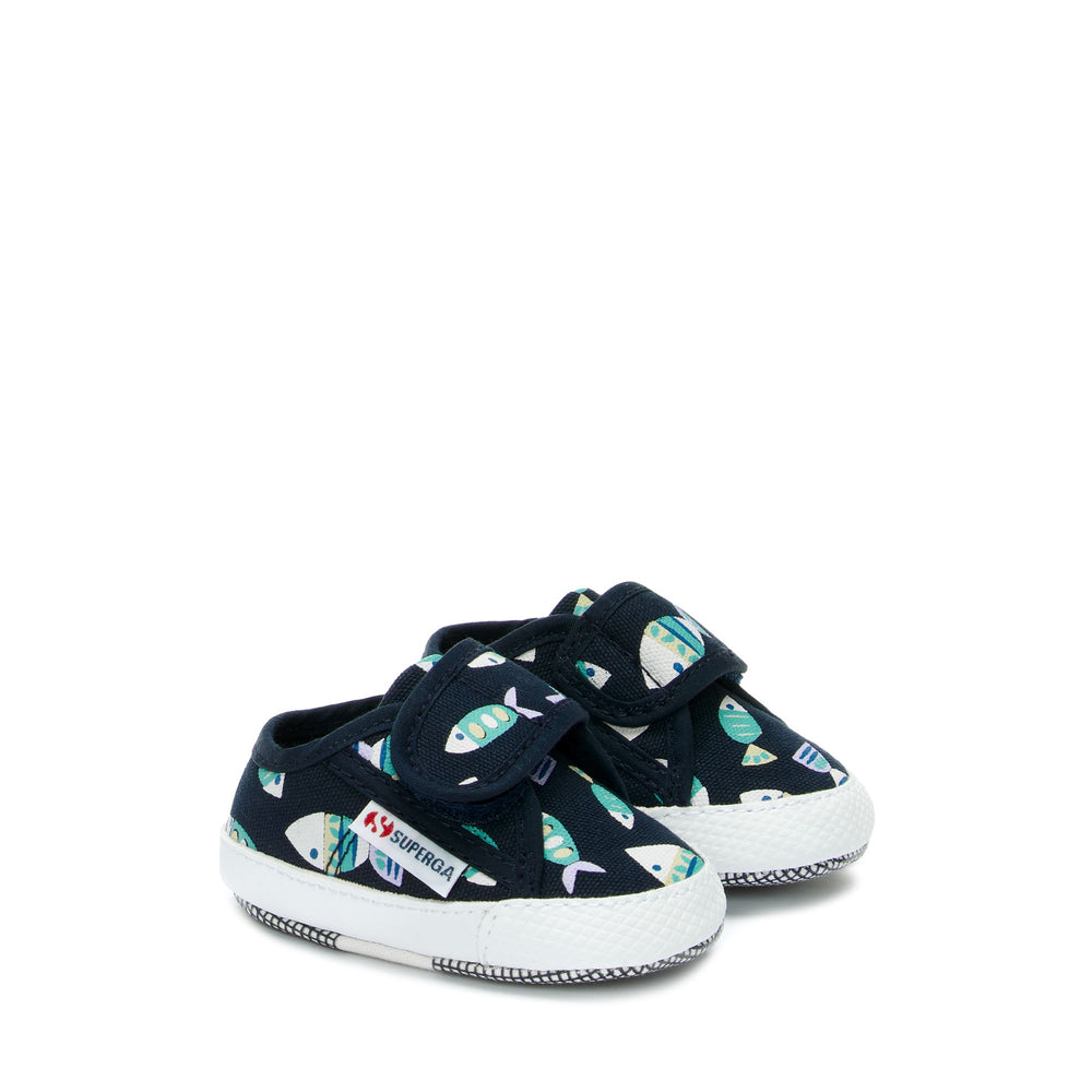 Sneakers Boy 4006 BABY STRAP CANDY FISH Low Cut BLUE NAVY CANDY FISH Dressed Front (jpg Rgb)	