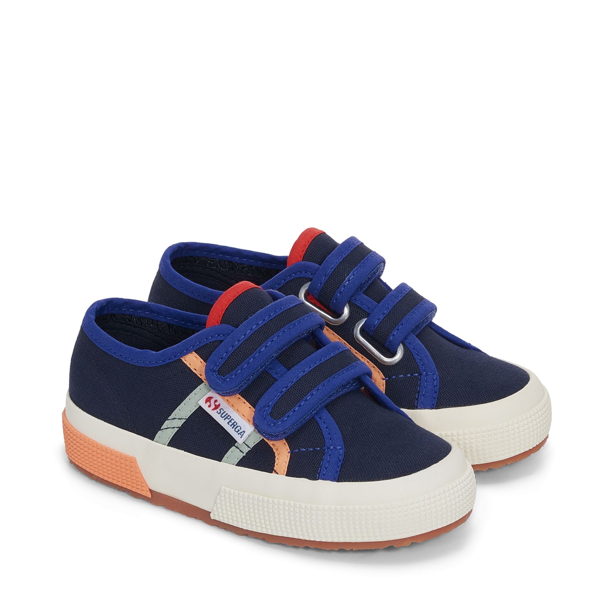 2750 CORREAS PARA NINOS COLORBLOCKING Le Superga Low Cut Nino unisex AZUL NAVY BLUE SPECTRUM RED