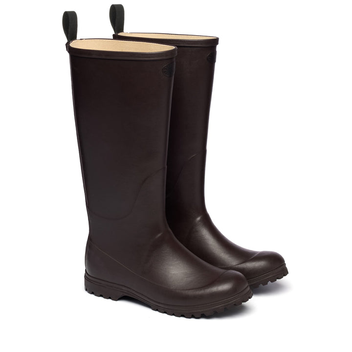 Rubber Boots Woman 799 RUBBER BOOTS High Cut BROWN DARK Dressed Front (jpg Rgb)	