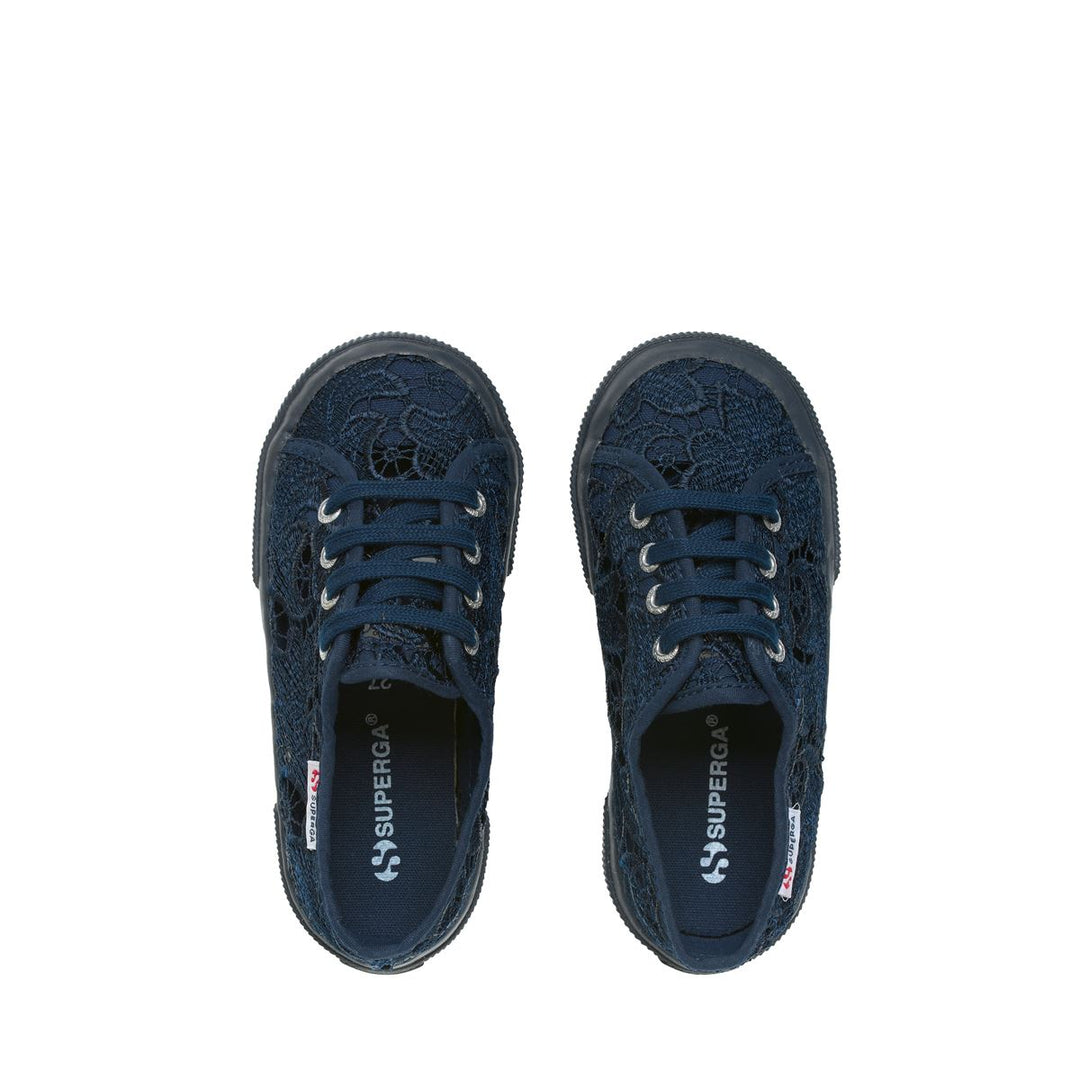 Le Superga Girl 2750-MACRAMEJ Sneaker BLUE NAVY Dressed Back (jpg Rgb)		